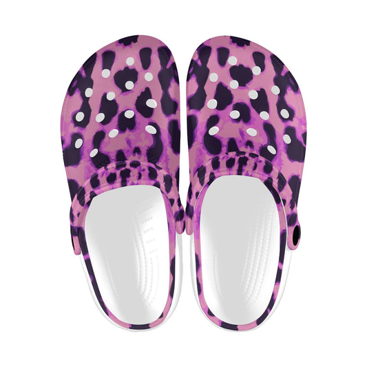 Purple Leopard Print Adults Clogs