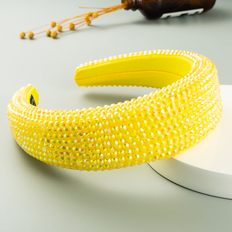 Fashion Fabric Inlaid Resin Drill Headband