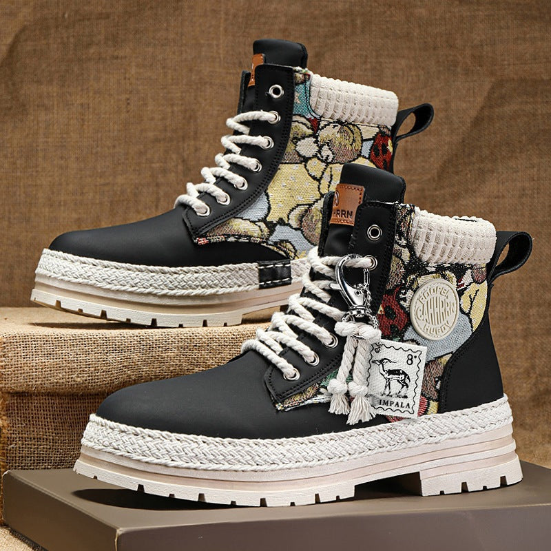 Playful Winter High Top Boots for Men