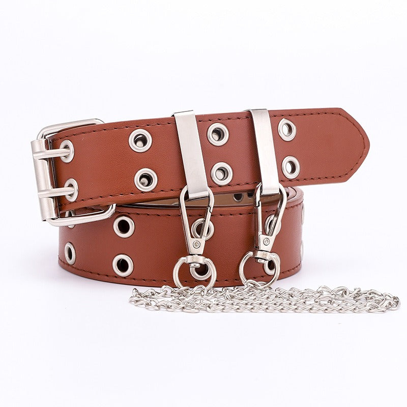 Gothic Punk Style Chain Decorative Eyelet Belt
