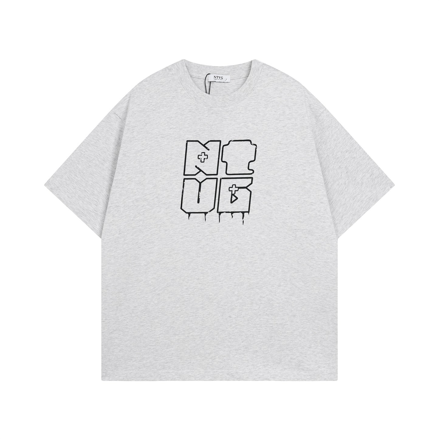 Salt-Washed Letter Print Short Sleeve T-Shirt for Men