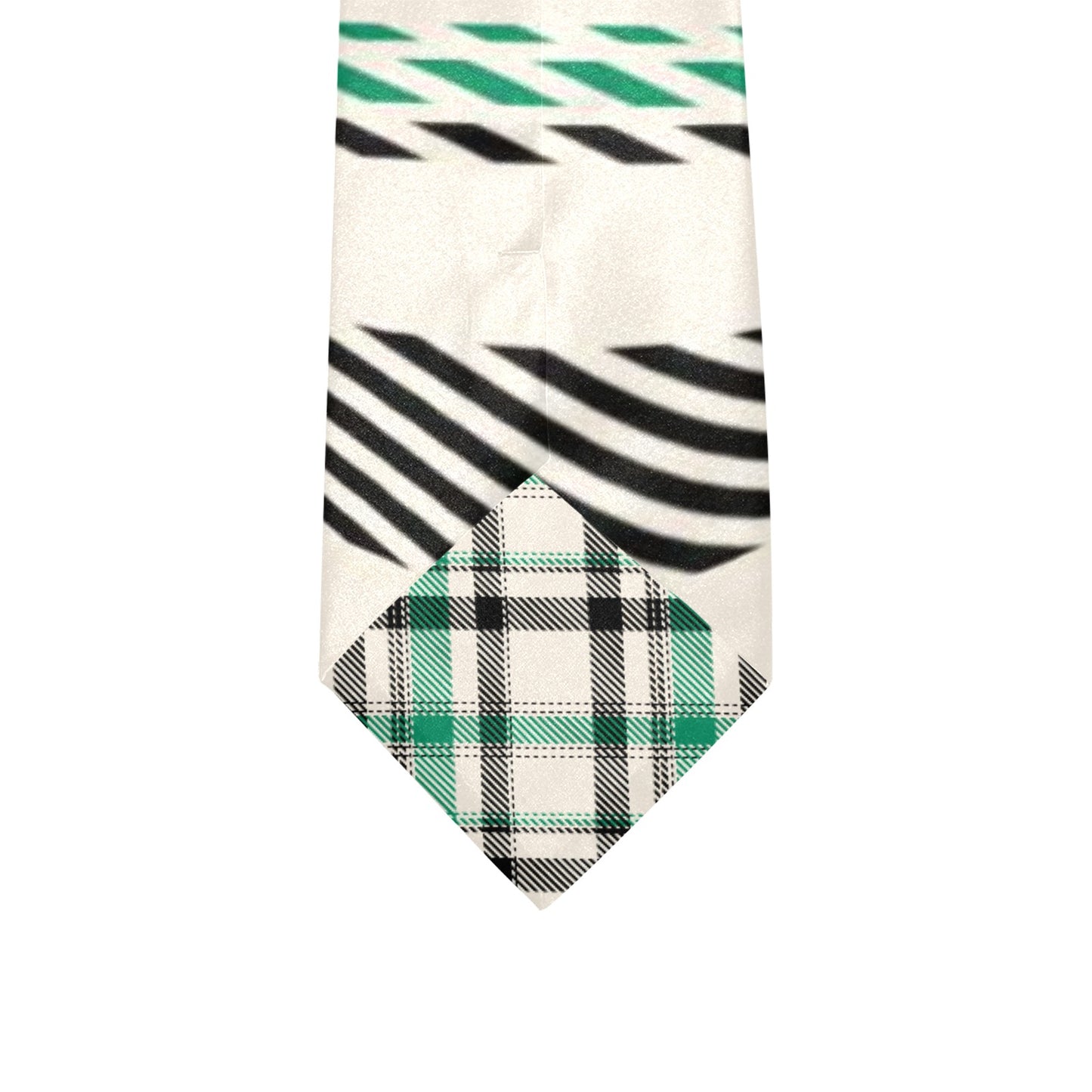 Green White Black Plaid Custom Peekaboo Necktie