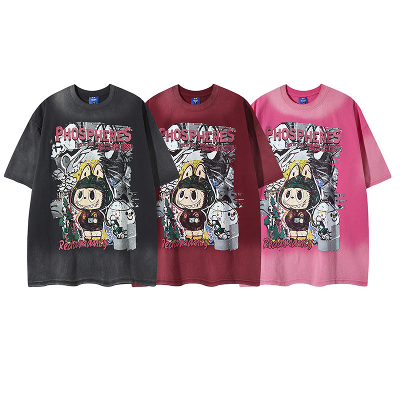 Harajuku Style Cartoon Print Short Sleeve T-Shirt