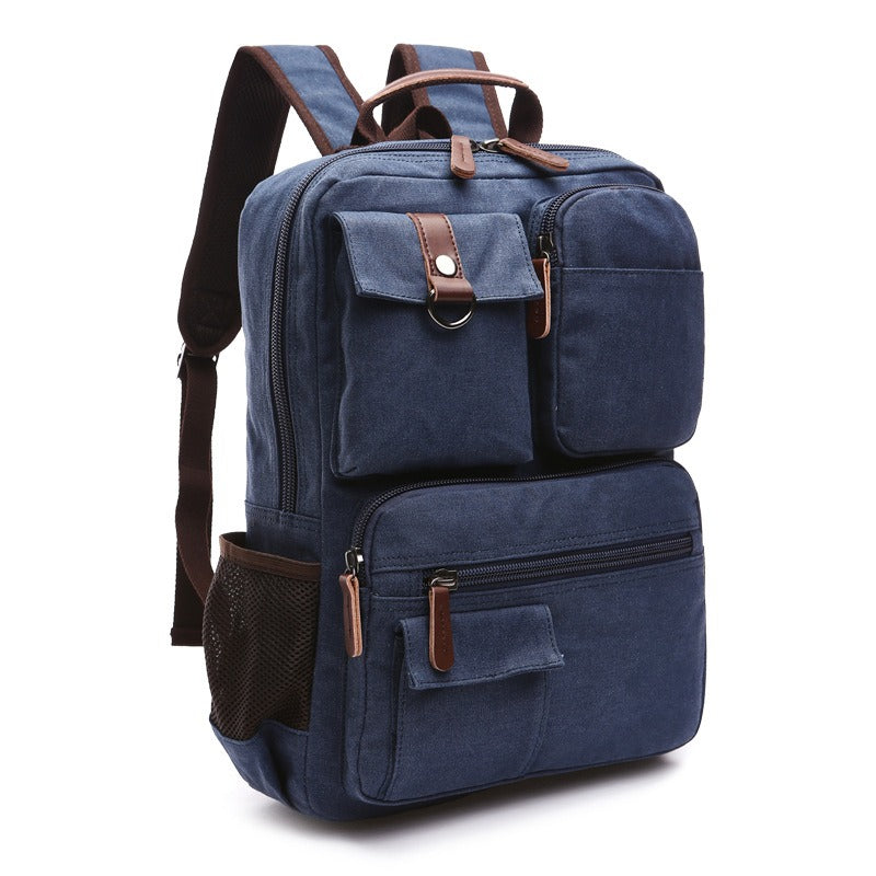 Harajuku Style Waxed Canvas Rolling Backpack