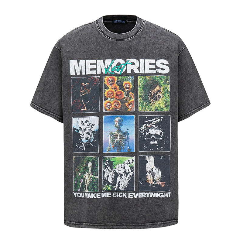Playful White Ink Direct Spray Printed Half-Sleeve T-Shirt