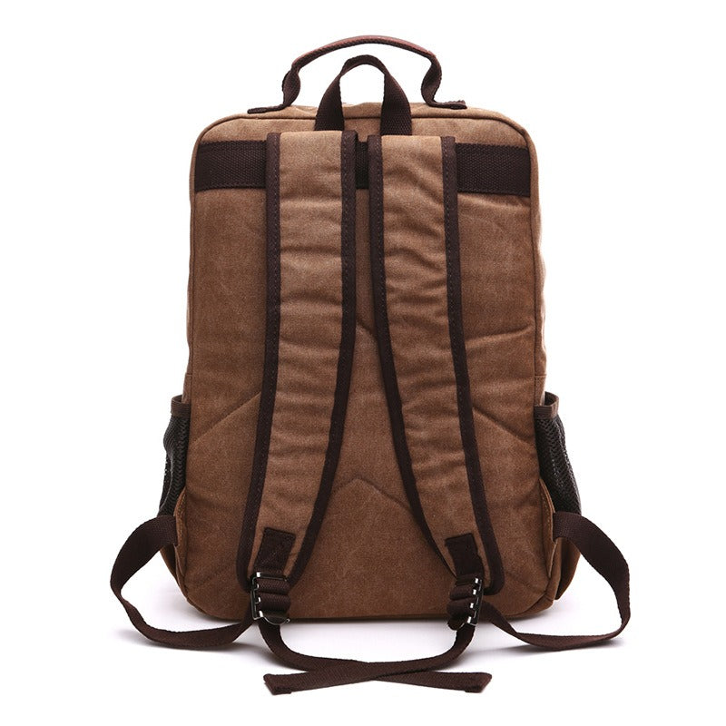 Harajuku Style Waxed Canvas Rolling Backpack