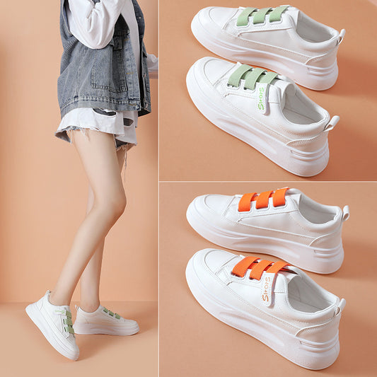 Korean Style Thick Bottom Casual White Women's Sneakers