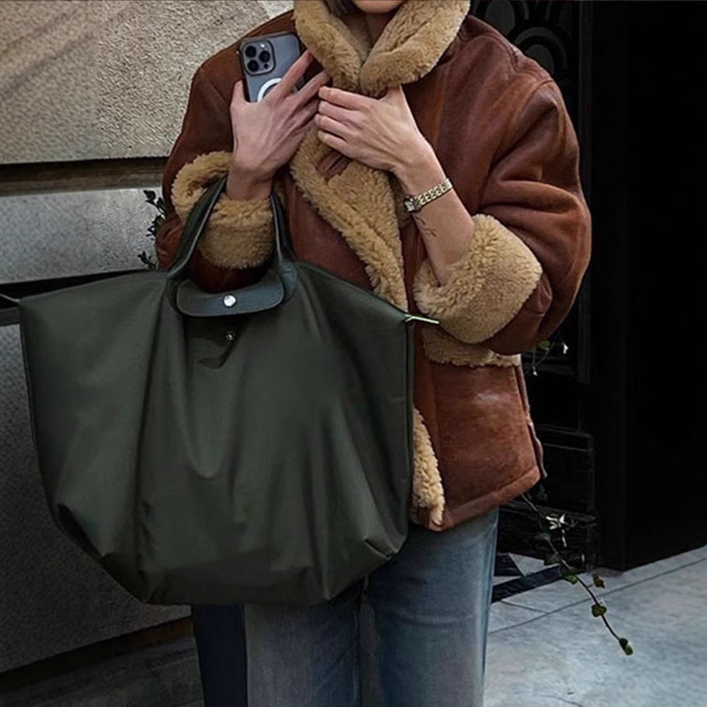 Harajuku Style Long Sleeve Fur One-Piece Jacket