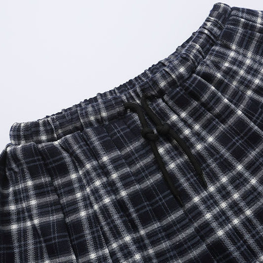 Harajuku Color Block Plaid A-Line Skirt for Women