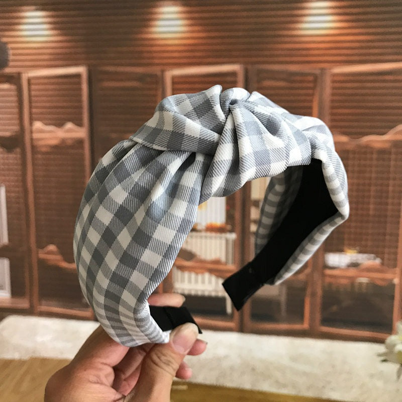 Retro Plaid Knotted Headband