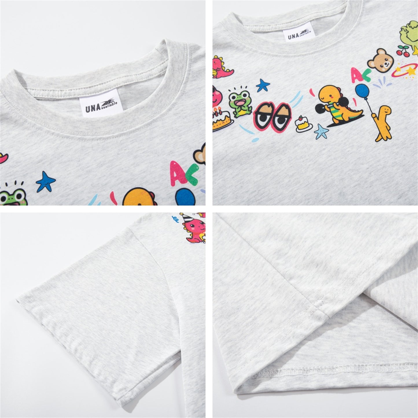 Retro Cute Cartoon Print Short Sleeve T-Shirt