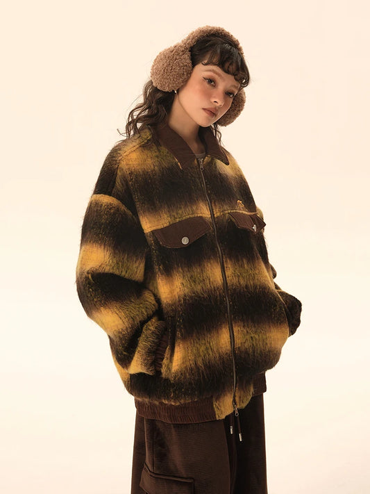 Harajuku Style Women's Striped Long Sleeve Jacket