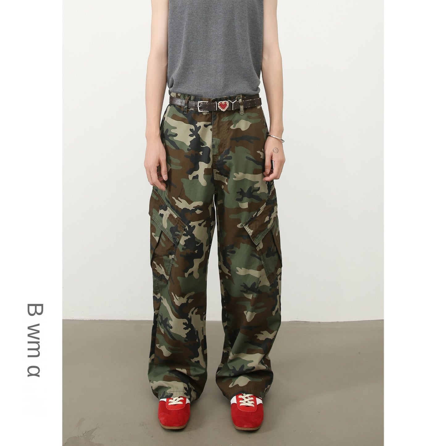 Korean Retro Camouflage Work Pants for Men