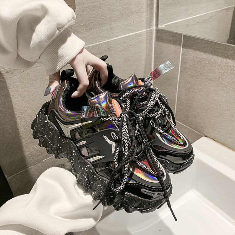 Harajuku Style Women's Trendy Thick Sole Sneakers