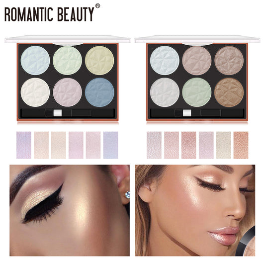 6-Color Highlighter Pearl Makeup Finishing Touch