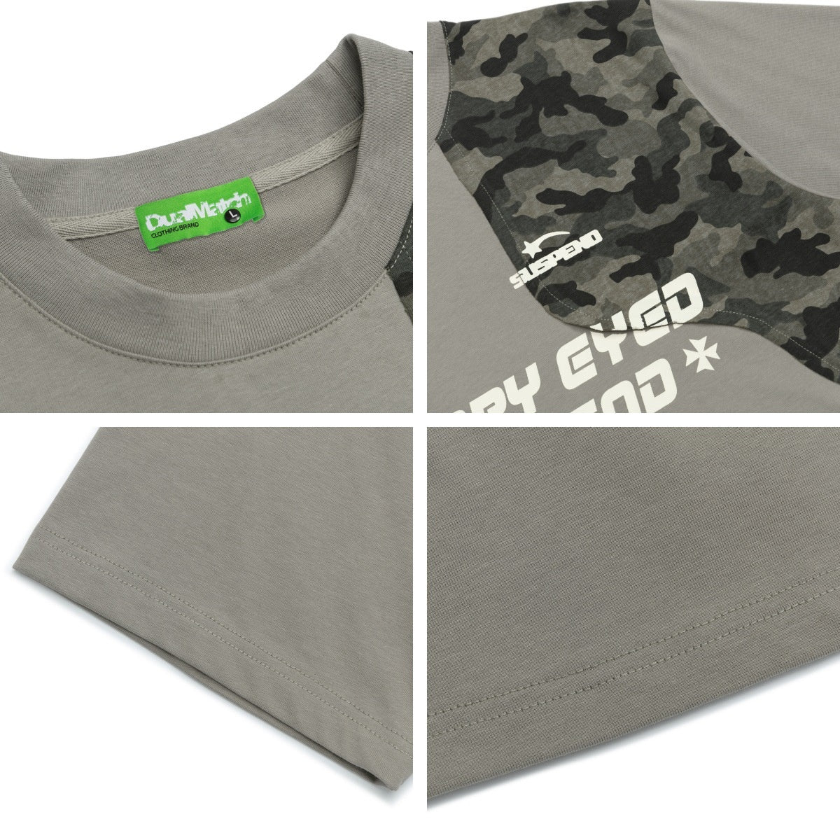 Retro Spliced Camouflage T-Shirt for Men and Women
