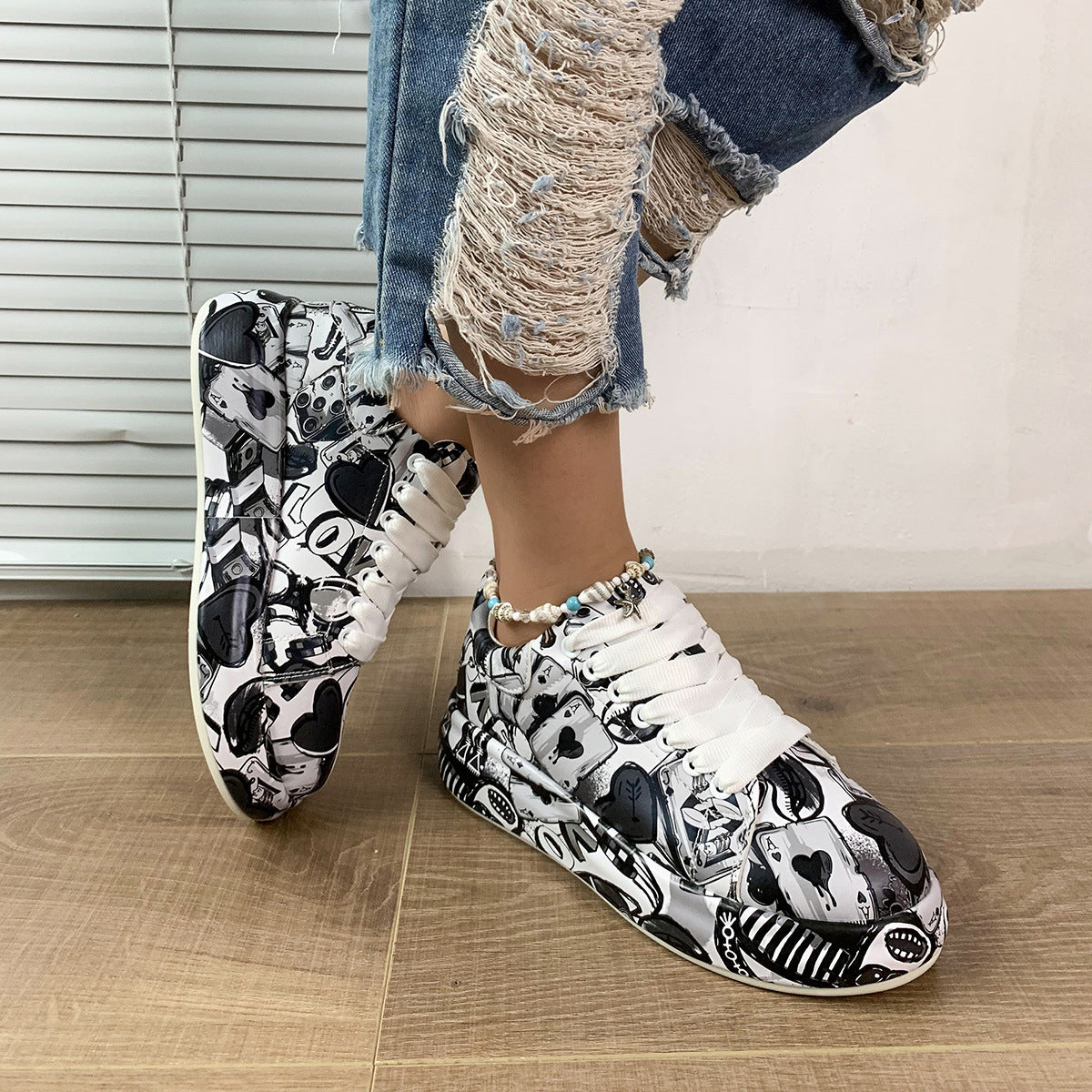 Harajuku Style National Flag Lace-Up Sports Shoes
