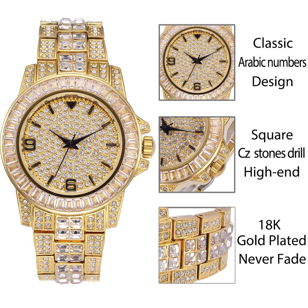 Luxury Iced Out Diamond Watch for Men - Waterproof Quartz