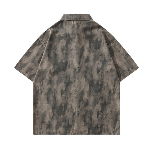 Tie Dye Camouflage Short-Sleeved Shirt — Harajuku Street Trend
