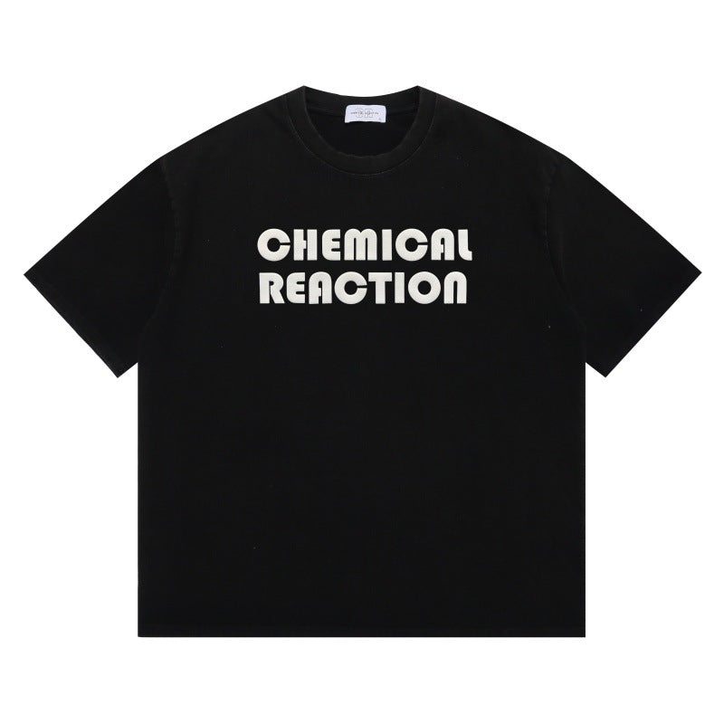 Harajuku Style Letter Print Washed Short Sleeve T-Shirt