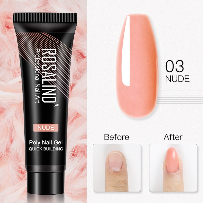 Glitter Poly Nail Gel Extension - 15ml Nail Polish for Manicure