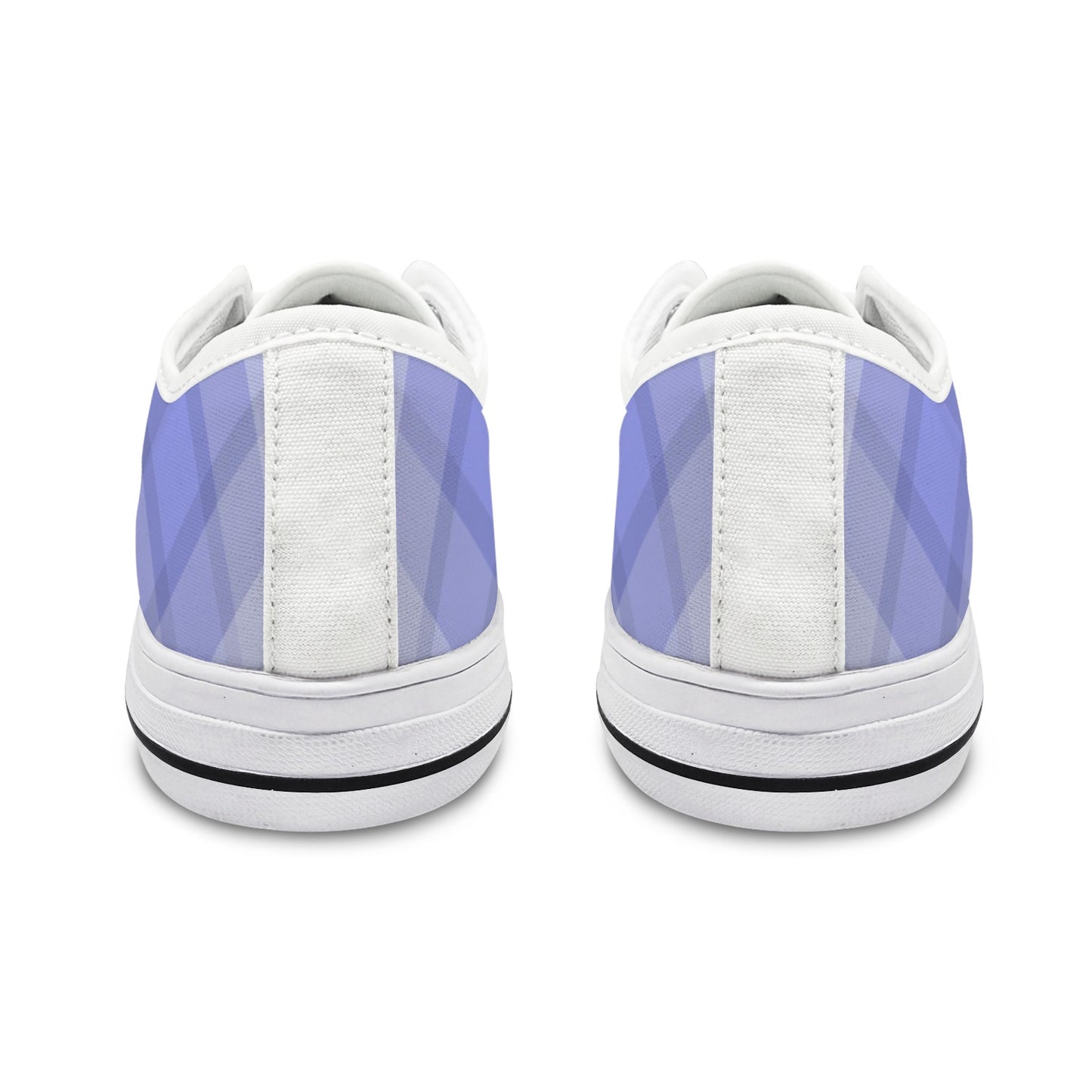 Light Blue Plaid Low Top Women's Shoes