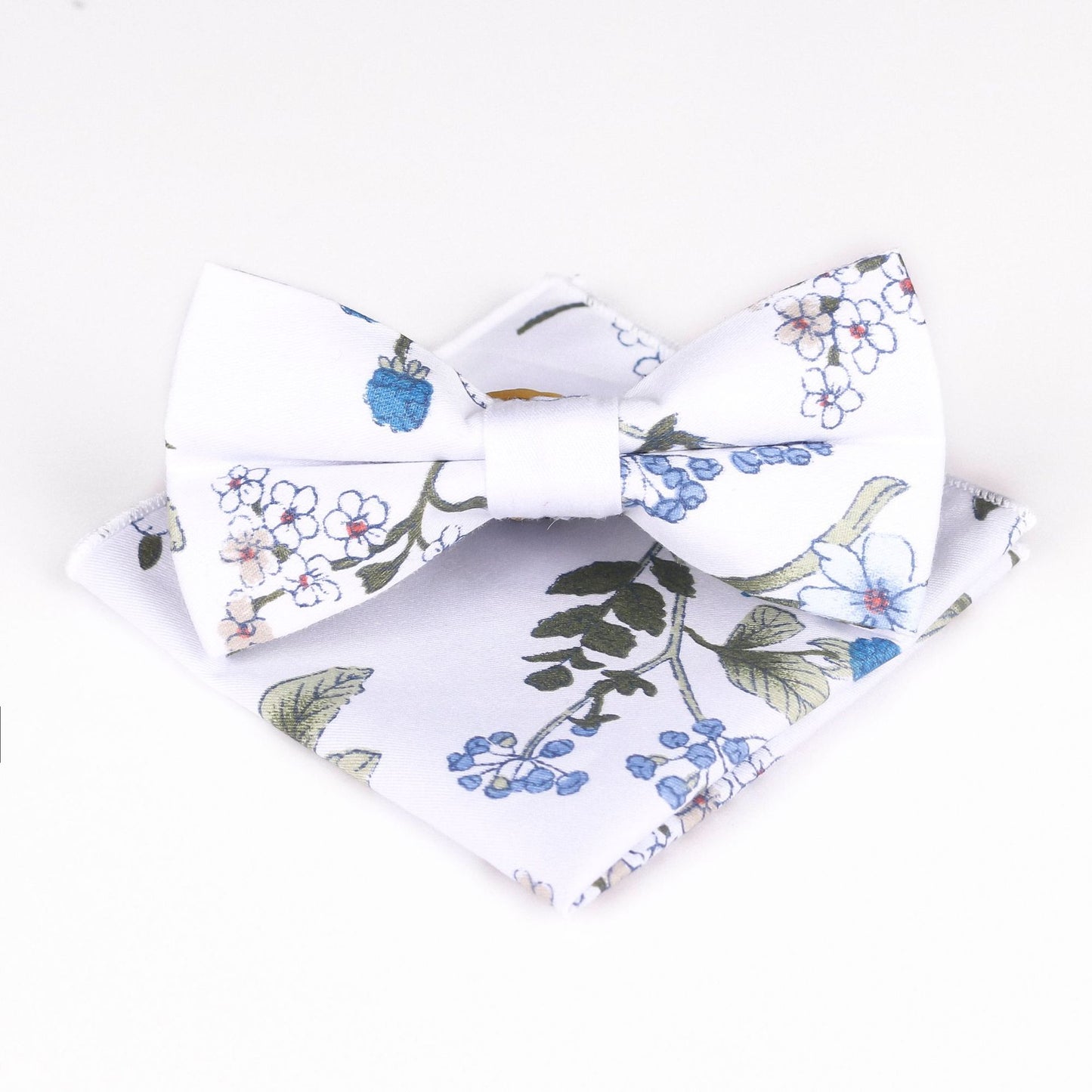 Cotton Bow Tie Print Suit & Pocket Square