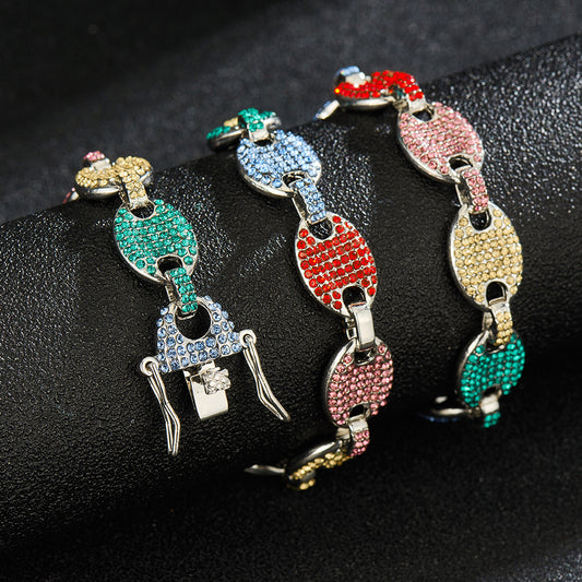 12mm Pig Nose Coffee Bean Color Necklace - Harajuku Style