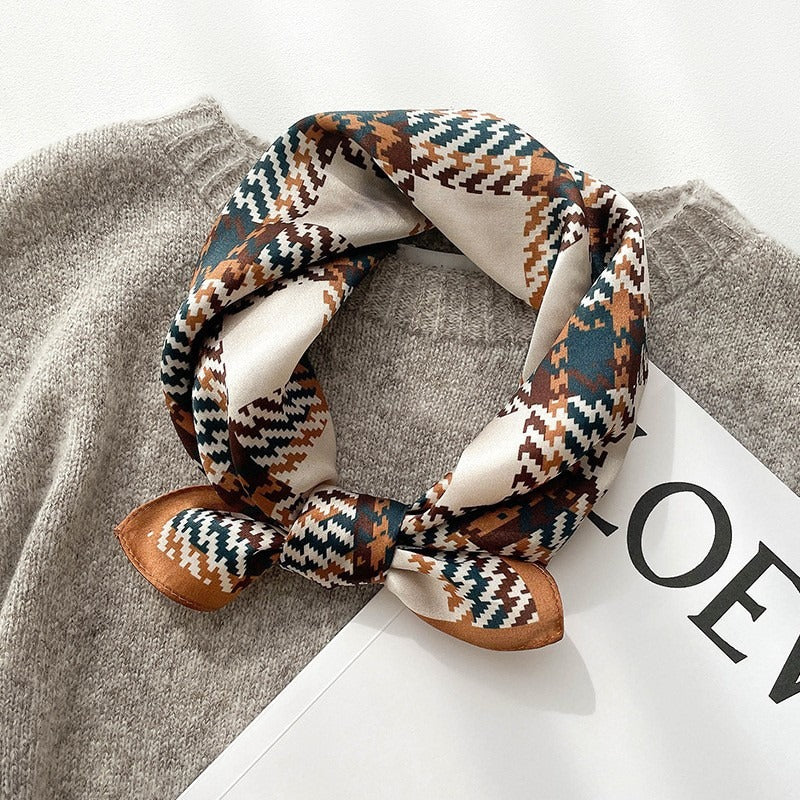 Harajuku Style Silk Scarf - Versatile Autumn Neckband & Headband
