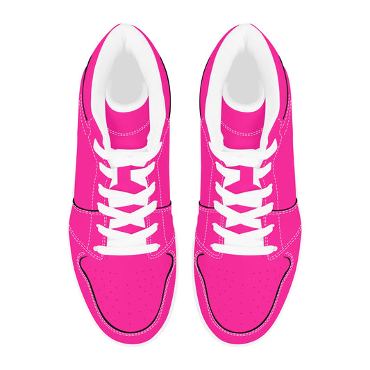 Highlighter Hot Pink Men's High Top Sneakers