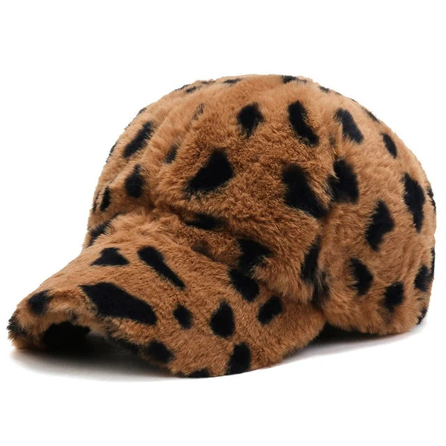 Leopard Print Short Brim Adjustable Baseball Cap