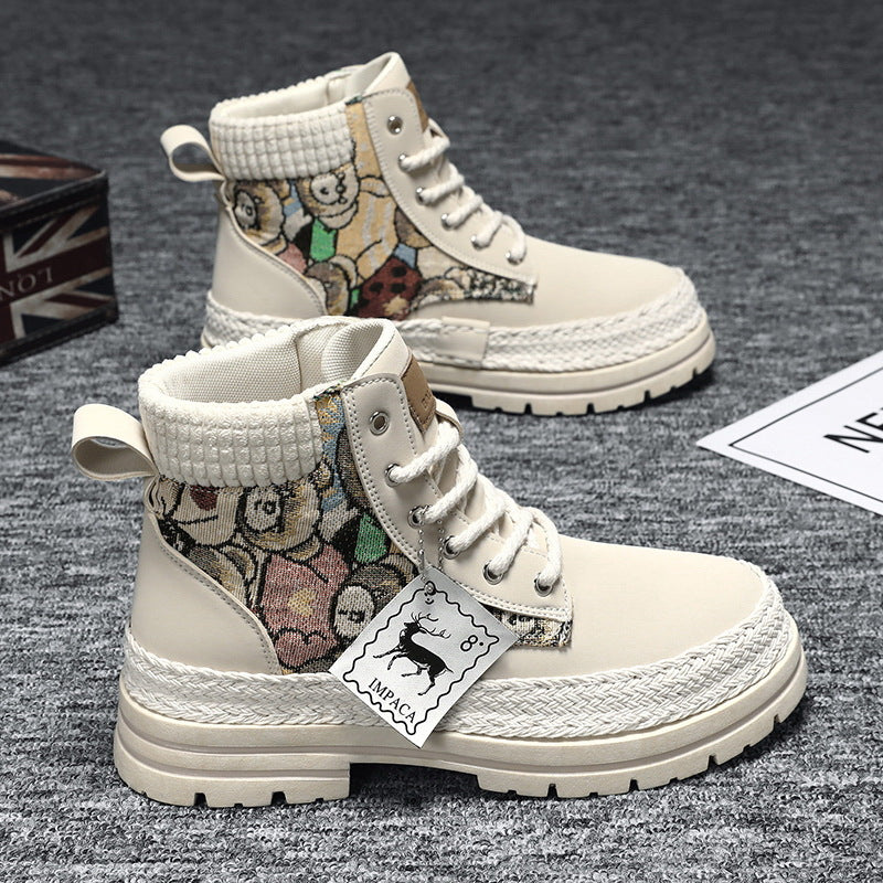 Harajuku Style Boots for Men - Versatile High Top Workwear