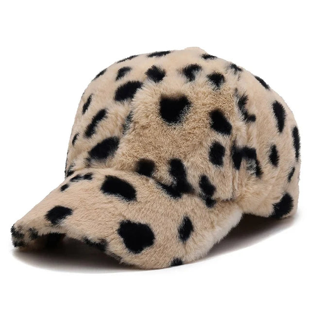 Leopard Print Short Brim Adjustable Baseball Cap