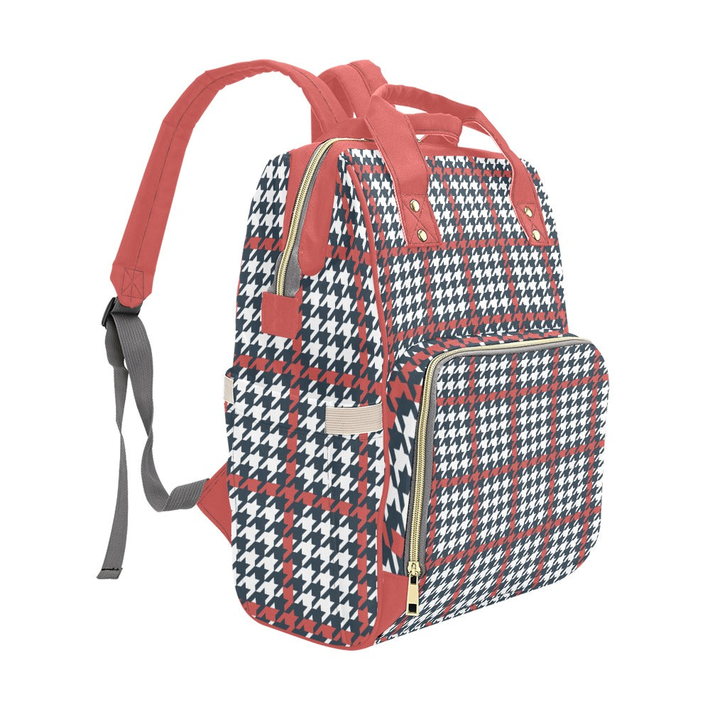 Plaid Pattern Multi-Function Backpack