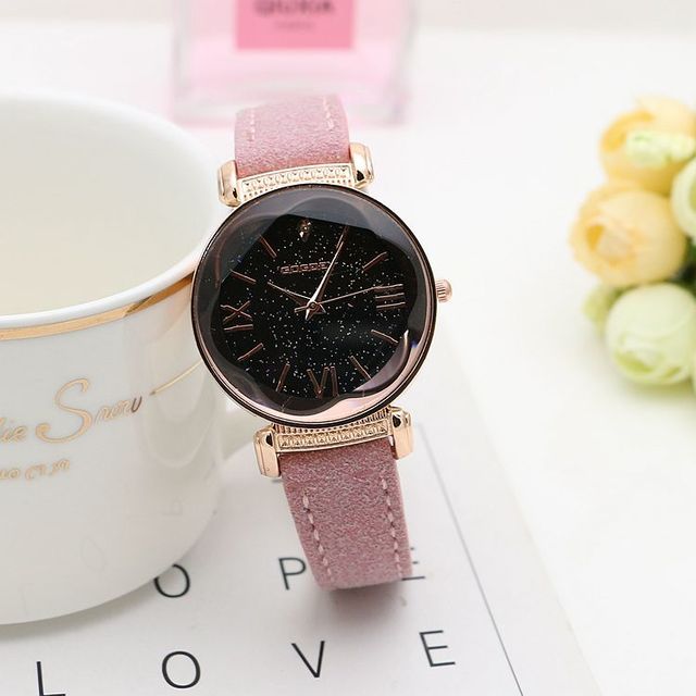 Playful Rose Gold Leather Watch for Women