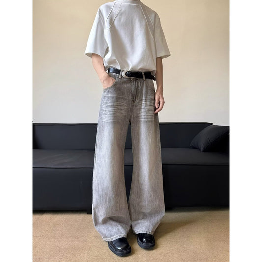 Loose Slimming Straight Leg Pants - Ash Gray