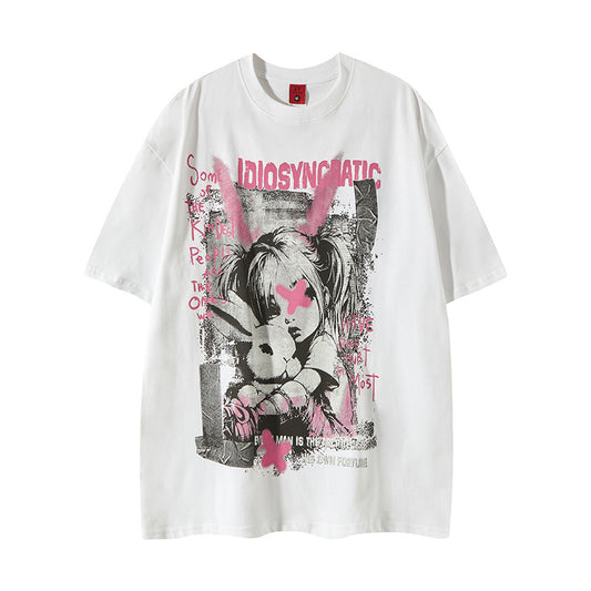 Retro Cartoon Rabbit T-Shirt for Couples