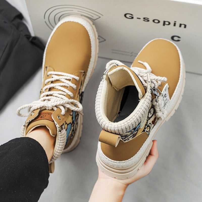 Playful Winter High Top Boots for Men