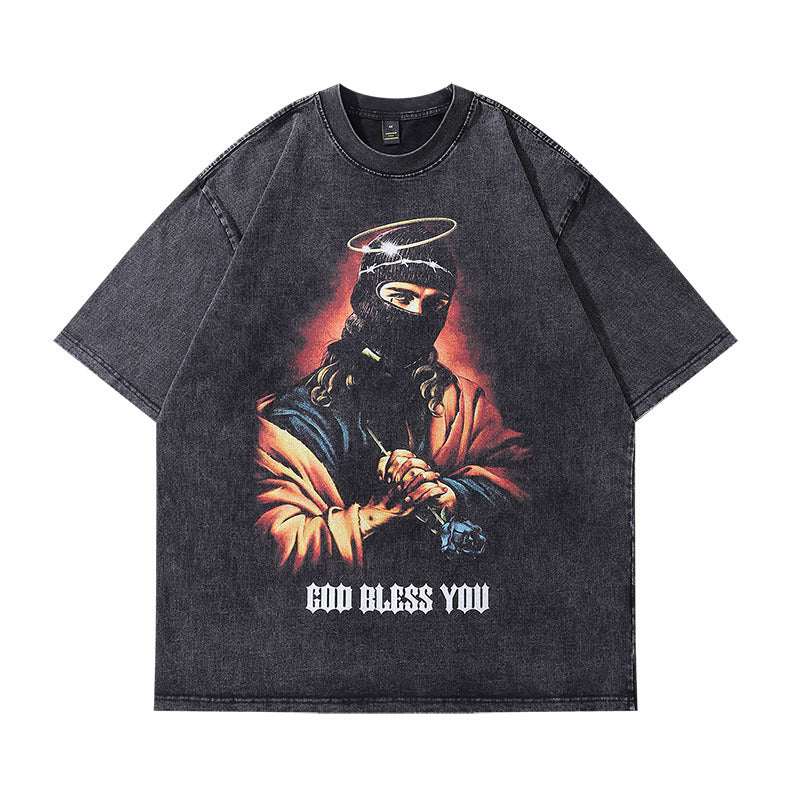 Men's Retro Rock Print T-Shirt - American Punk Style