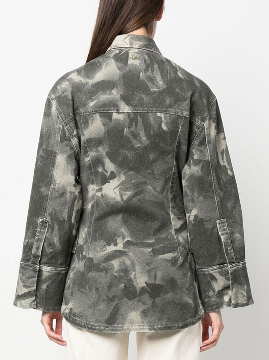 Playful Camouflage Zipper Pocket Jacket for Women