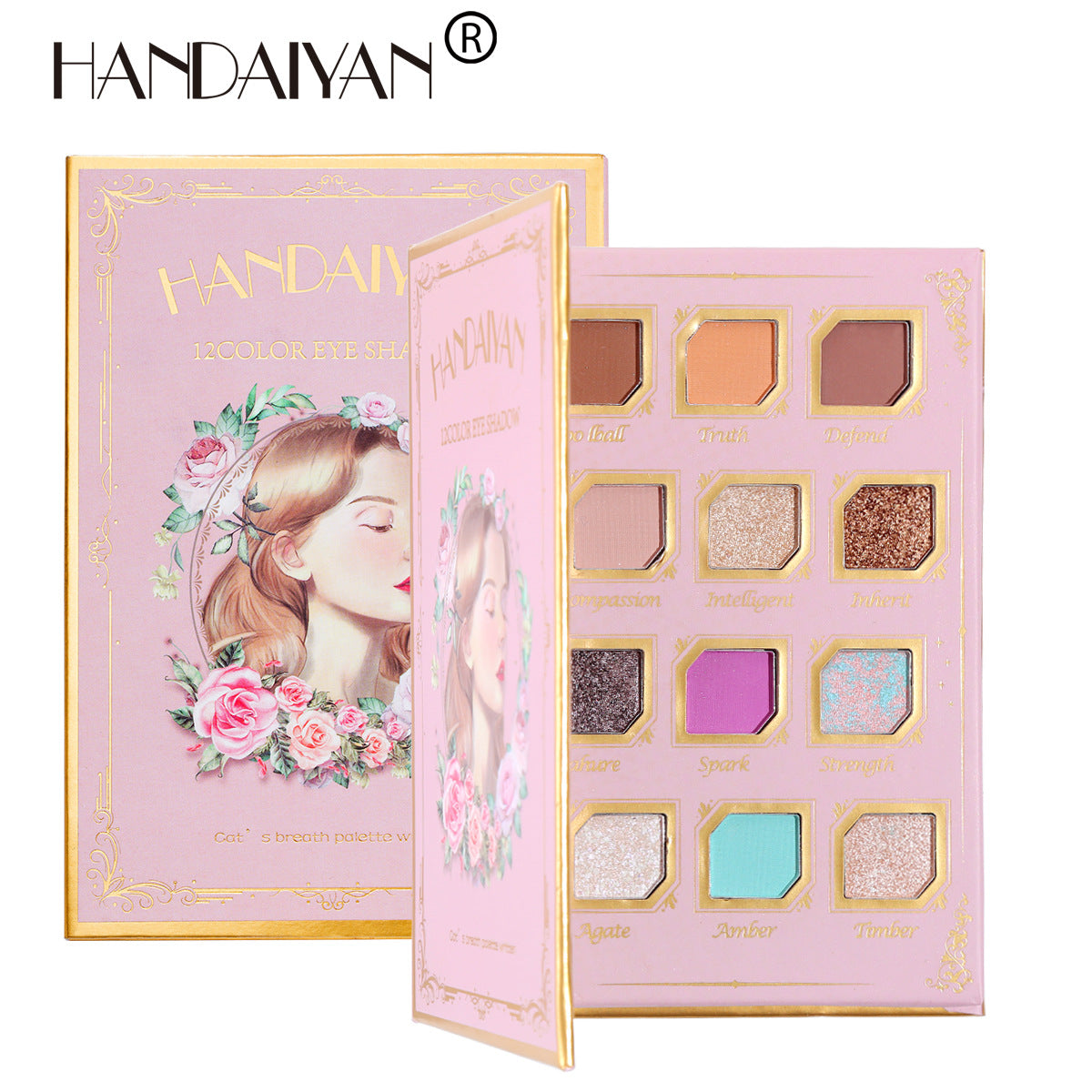 12 Color Harajuku Style Eye Shadow Palette with Mirror