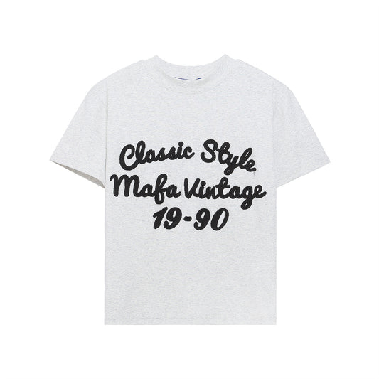 Retro Letter Embroidery Slim Fit T-Shirt