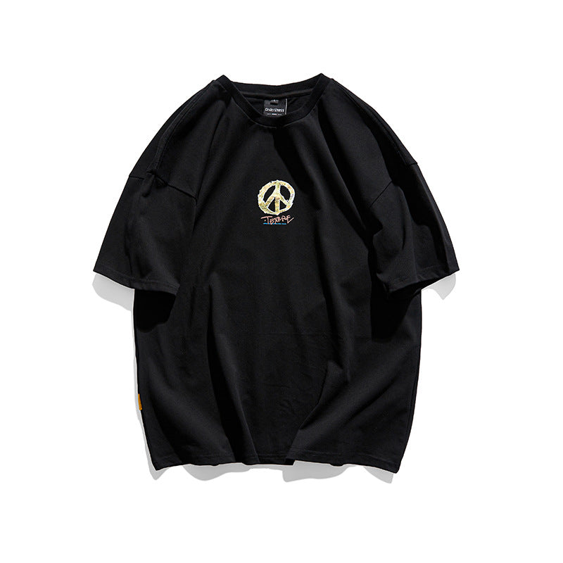 Playful Letter Printed Short Sleeve T-Shirt