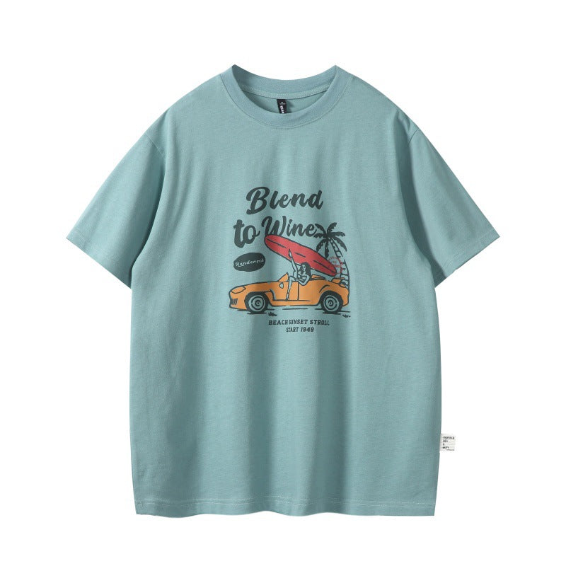 Playful Cartoon Print Casual Loose T-Shirt