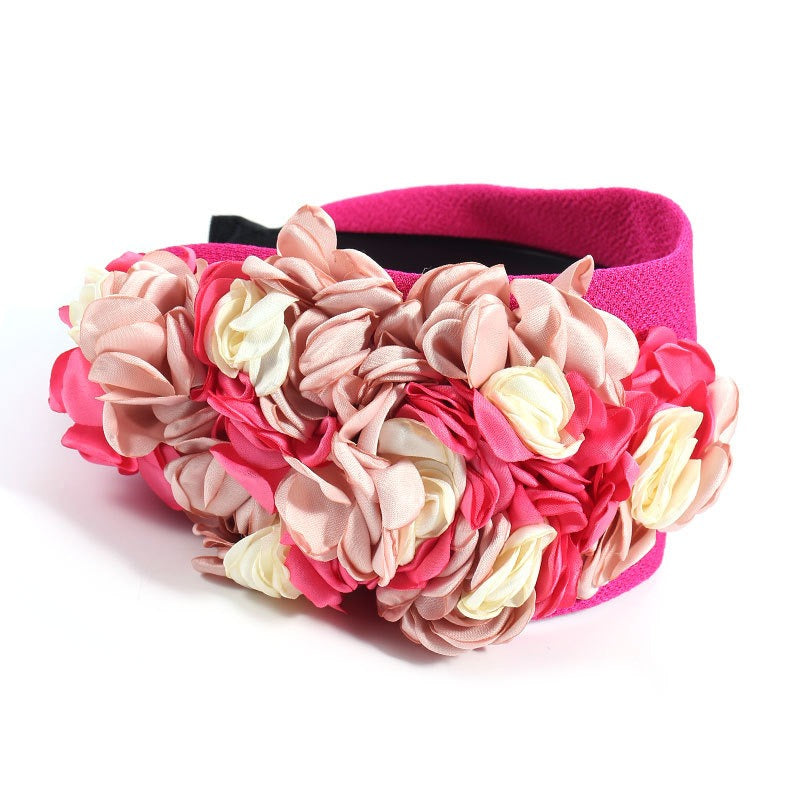 Handmade Fabric Side 3D Flower Headband
