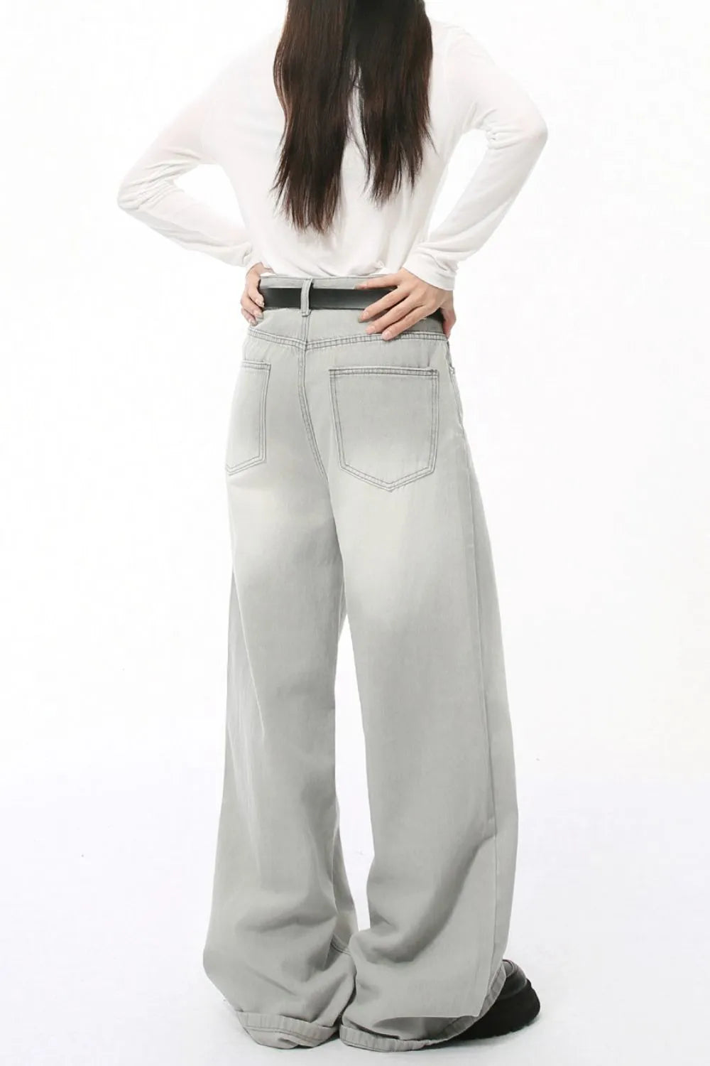 Harajuku Wide Leg Jeans with Pockets