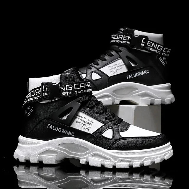 Men's Casual Ankle Boots - Retro Sports Platform Sole Lace-up Shoes