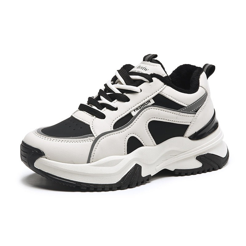 Harajuku Style Plush Sneakers - Winter Casual Shoes for Women
