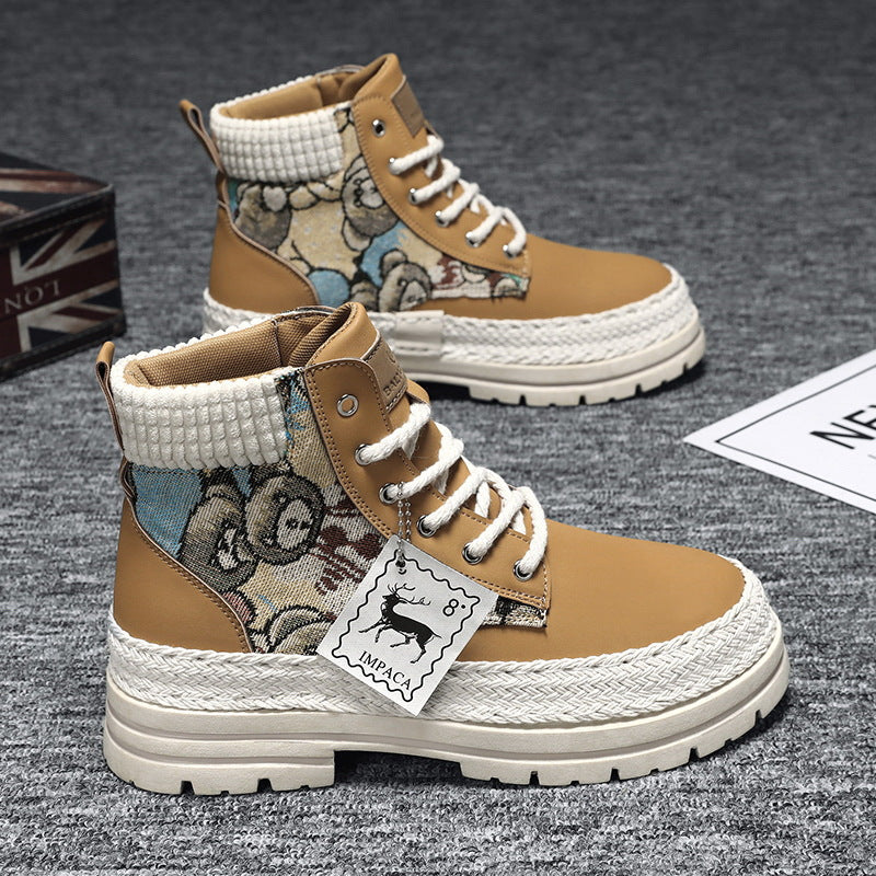 Harajuku Style Boots for Men - Versatile High Top Workwear