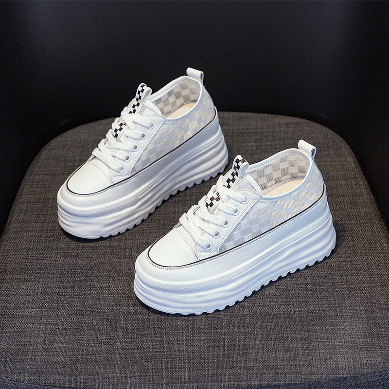 Korean Style Thick-Soled Leather Shoes for Women